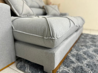 Sofá Retrátil e Reclinável Gran Bello 2.50m – Linho - Cinza E