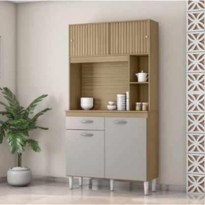 Kit Cozinha Duda - Ripado 3D Off White