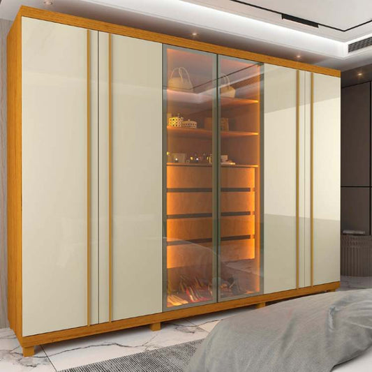 Roupeiro Absolut New 6P sendo 2P Reflecta com LED e Pes Naturale.Off White EN