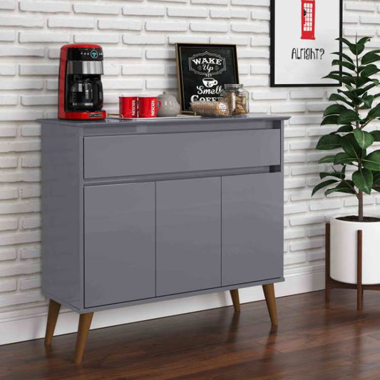 Aparador Zeus 3 Portas 1 Gaveta Cinza EN