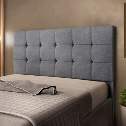 Cabeceira Casal Ana Veludo Suede  Cinza- EN