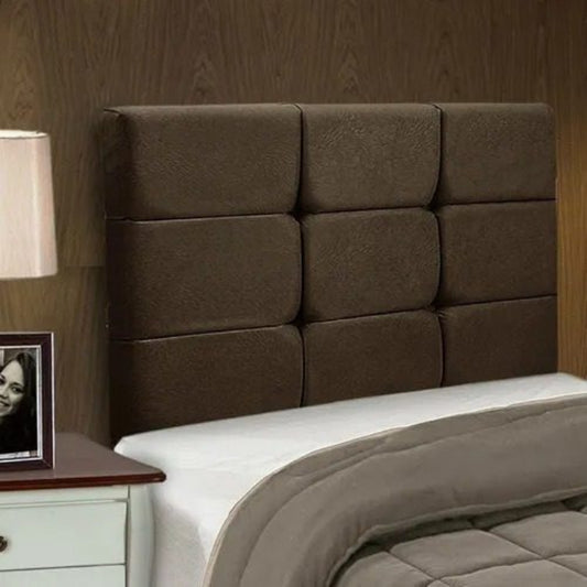 Cabeceira Solteiro Ana Velduo Suede Marrom EN