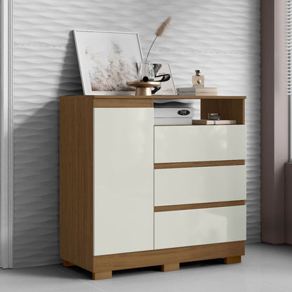 Comoda 1P3G com Nicho - Atacama/Off White EN