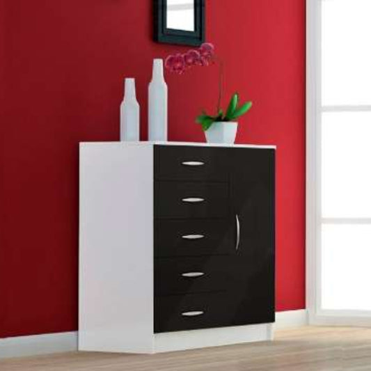 Comoda Itaborai.Itaipu 5G1P Branco Preto EN