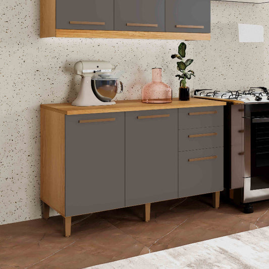 Balcao Diamante 120cm Cinamomo.Grafite EN