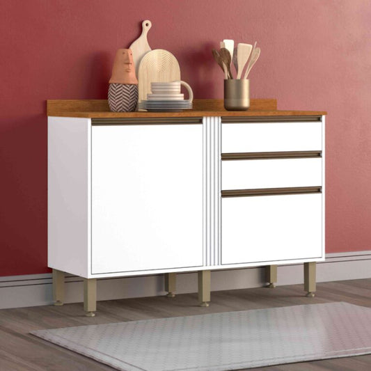 Balcao Cozinha Perola 120CM  Branco EN