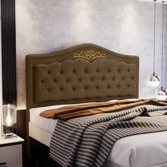 Cabeceira Solteiro Belize Veludo Castor EN