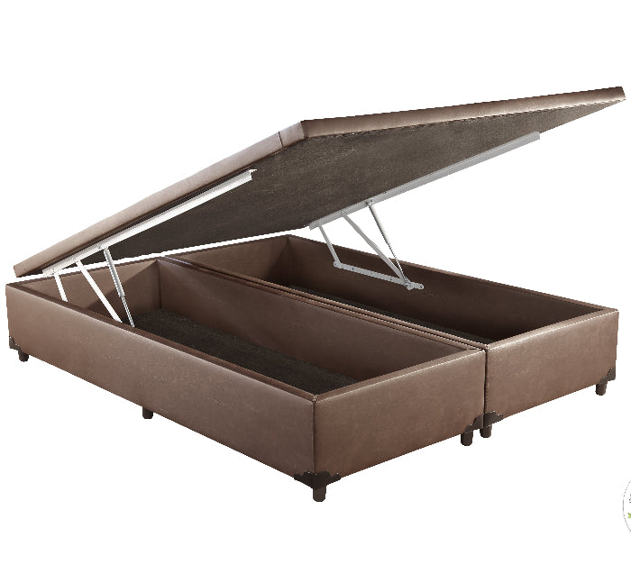 Base Bau Casal Bipartida Corino Marrom EN