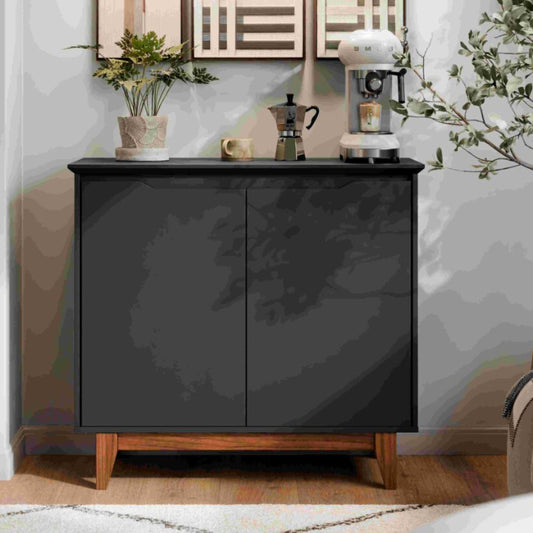 Buffet Flow 2 Portas sem Gavetas Preto EN