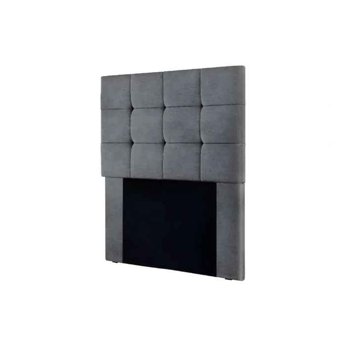 Cabeceira Solteiro Ana Veludo Suede Cinza EN