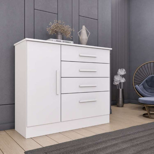 Comoda Berlim.Chicago 4G1P Branco Neve EN