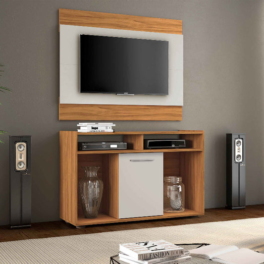 Conjunto Show 106 Painel mais Rack Freijo Trend.Off White Tx EN