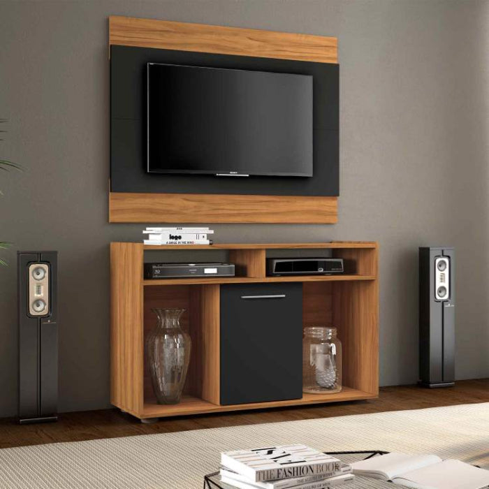 Conjunto Show 106 Painel mais Rack Freijo Trende.Preto Tx EN