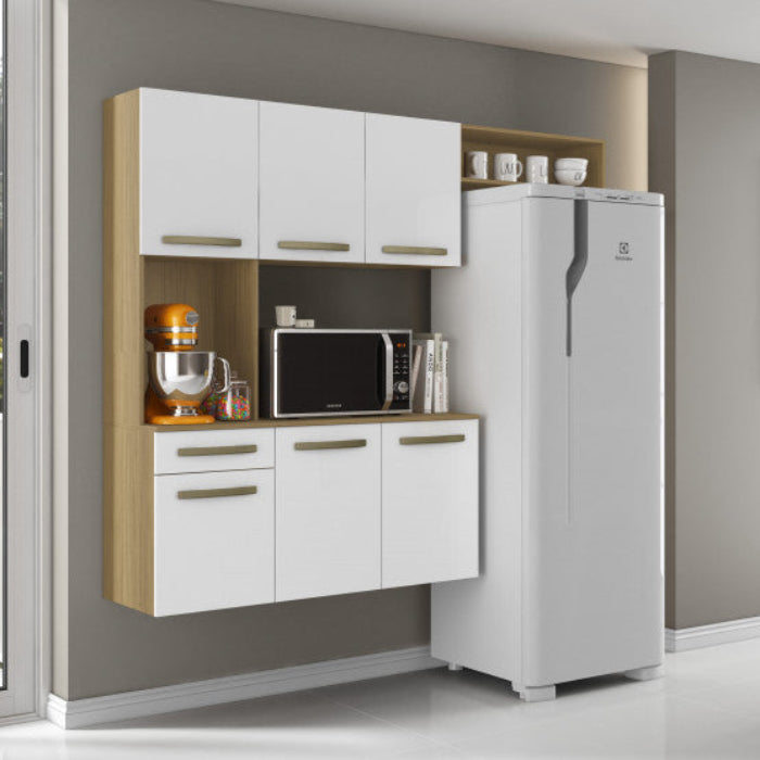 Cozinha Compacta Carol 6P1G com Balcao Atacama.Branco EN