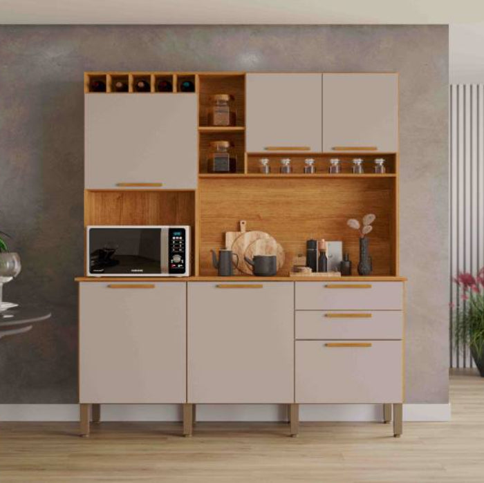 Kit Cozinha New Topazio 6P2G Cinamomo.Off White EN