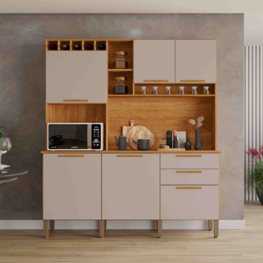 Kit Cozinha New Topazio 6P2G Cinamomo.Off White EN