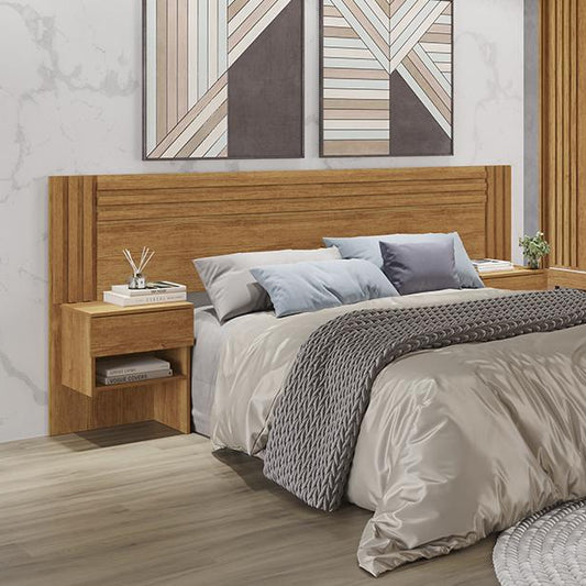 Cabeceira Box Jade Casal + 2 Mesas de Cabeceira - Cinamomo EN