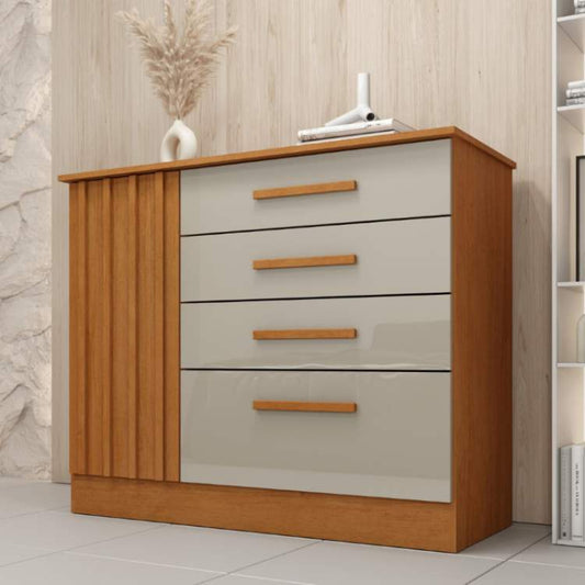 Comoda Chade.Guarani 4G1P  Cinamomo Ripado.Off White EN