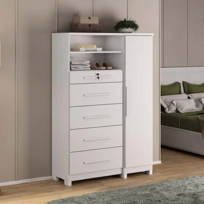 Comoda Sapateira Imperial 5G1P Branco Absoluto EN