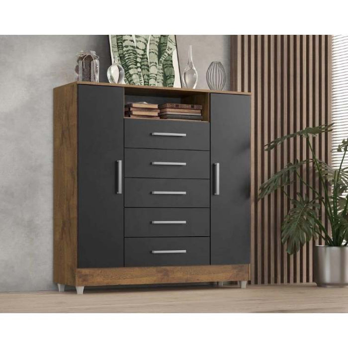 Comoda Isabele 5G2P1N Castanho.Onix EN