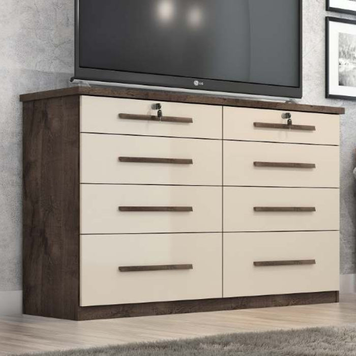 Comoda Monique Dupla 8G Chocolate.OffWhite EN