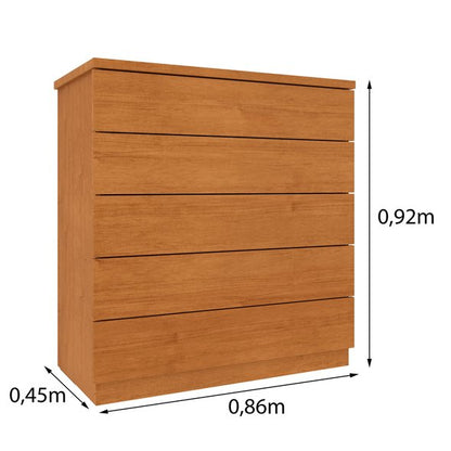 Cômoda Everest Premium 5 Gavetas - Cinamomo EN