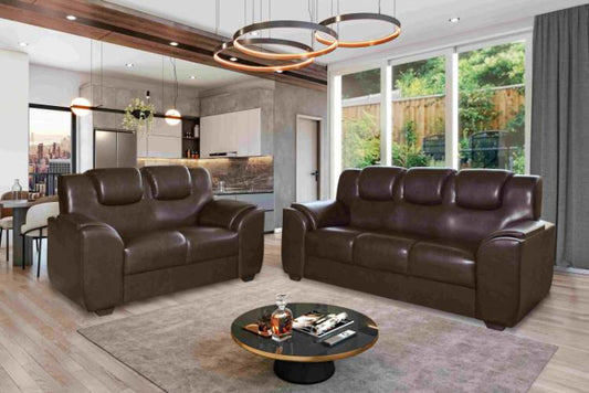 Conjunto Estofado Leblon 2x3Lgs Corino Marrom EN