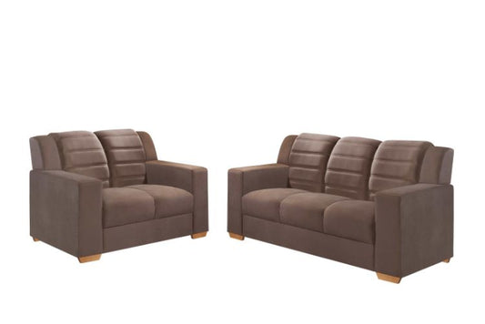 Conjunto Estofado Monaco 2x3Lgs Tec 193 Veludo Inca Marrom EN