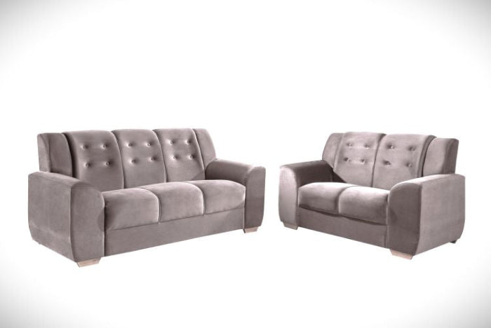 Conjunto Estofado Porto Real 2x3Lgs Tec 194 Veludo Inca Bege EN