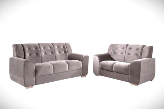 Conjunto Estofado Porto Real 2x3Lgs Tec 194 Veludo Inca Bege EN