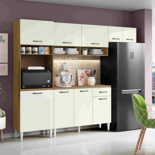 Cozinha Aurora com Balcao Arv Atenas 9P1G Atacama.Off White EN