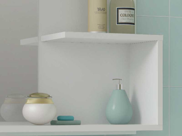 Gabinete de Banheiro Lotus 100% MDF - Com Cuba + Espelho - Branco