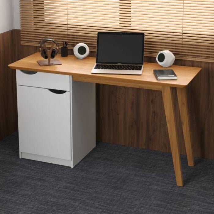 Escrivaninha Prism 1P1G Branco Acetinado.Cinamomo EN