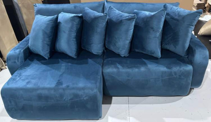 Estofado Retratil Reclinavel Barra 230 2x100 Veludo Inca Azul EN