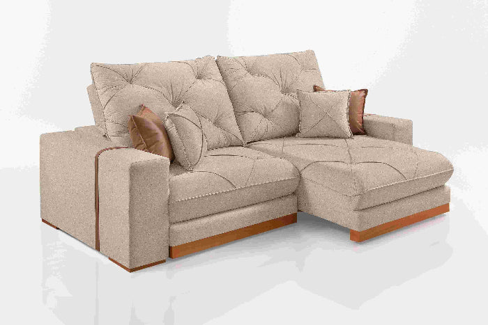 Estofado Retratil Reclinavel Geriba 290 2x120 Linho Bege EN