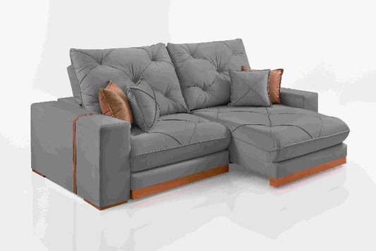 Estofado Retratil Reclinavel Geriba 290 2x120 Linho Grafite EN