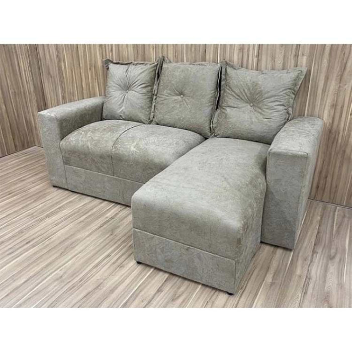 Estofado Lucas 2Lgs com Chaise Suede Bege EN
