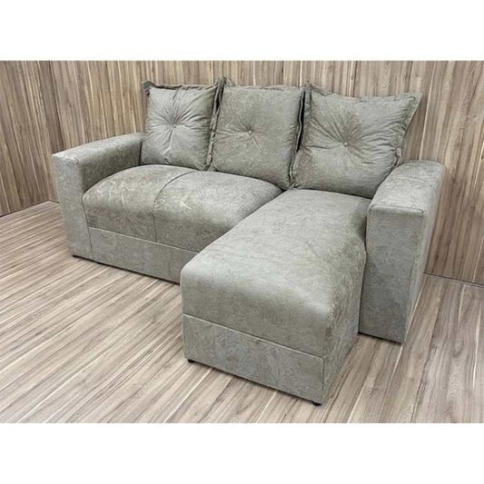 Estofado Lucas 2Lgs com Chaise Suede Bege EN