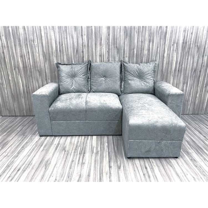 Estofado Lucas 2Lgs com Chaise Suede Cinza EN