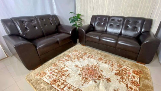 Conjunto Estofado Porto Real 2x3Lgs Tec 001 Corino Marrom EN