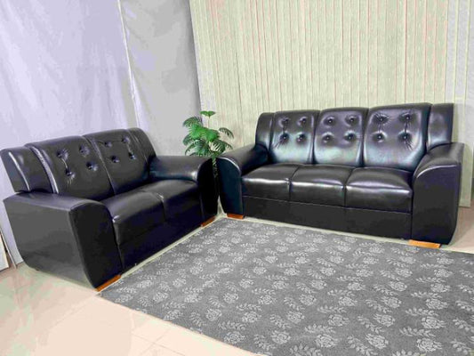 Conjunto Estofado Porto Real 2x3Lgs Tec 002 Corino Preto EN