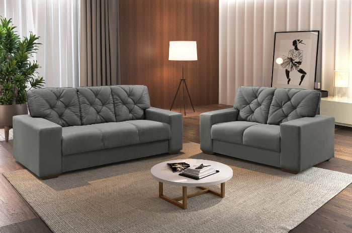 Conj Estofado 175 2x3Lgs Veludo Grafite EN