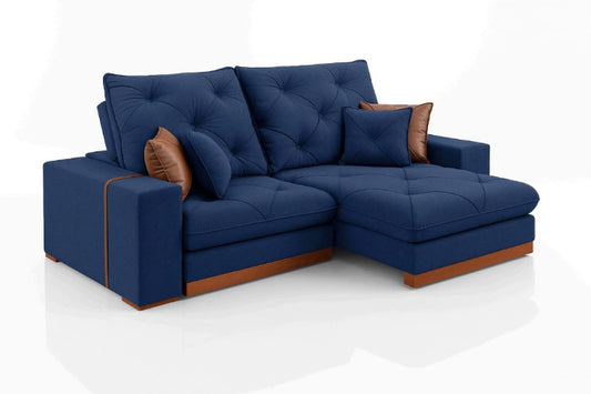 Estofado Retratil Reclinavel Geriba 210 2x80 Veludo Inca Azul EN