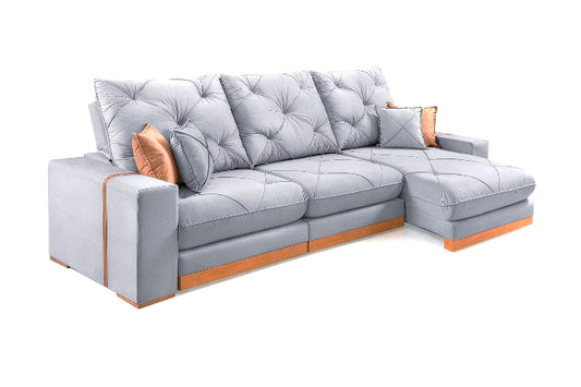 Estofado Retratil Reclinavel Geriba 320 3x90 Linho Gelo EN