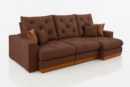 Estofado Retratil Reclinavel Geriba 320 3x90 Veludo Inca Marrom EN