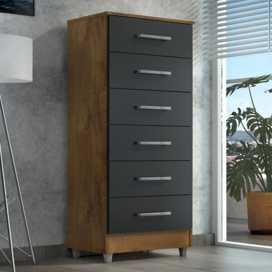 Comoda Helena 6Gav Castanho.Onix EN