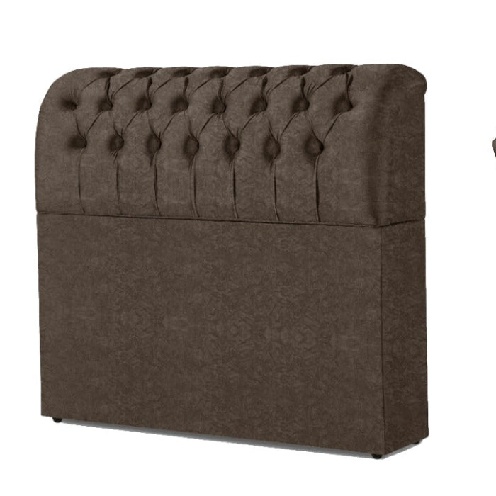 Cabeceira Solteiro Comodino Premium Suede Marrom EN
