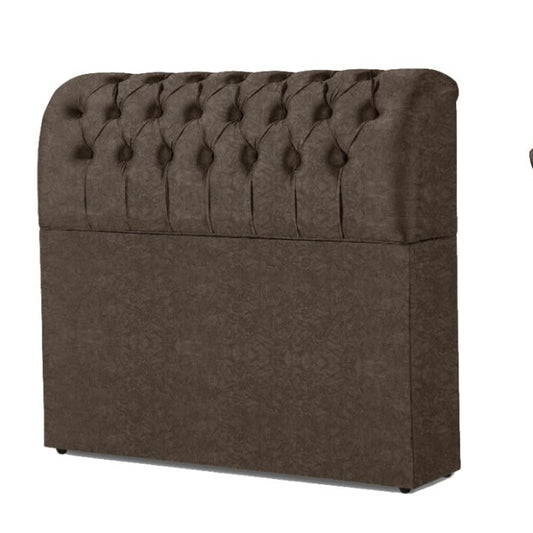 Cabeceira Solteiro Comodino Premium Suede Marrom EN