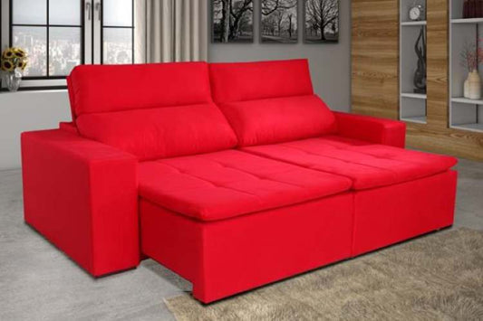 Sofá Retratil Reclinavel Italia 2xMod 0,90m VERMELHO EN