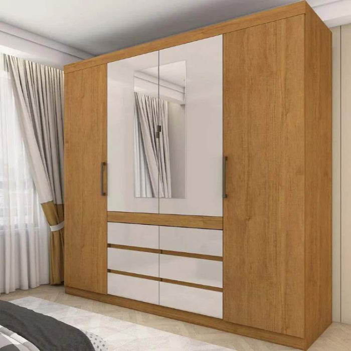 Roupeiro Imperio 4P6G com Espelhos Cinamomo.Off White EN